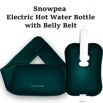 Snowpea Electric Hot Water Bottle/Bag with Belly Belt, Electric Heat Pack for Warms Hands Tummy Waist & Shoulder - Imported from UK